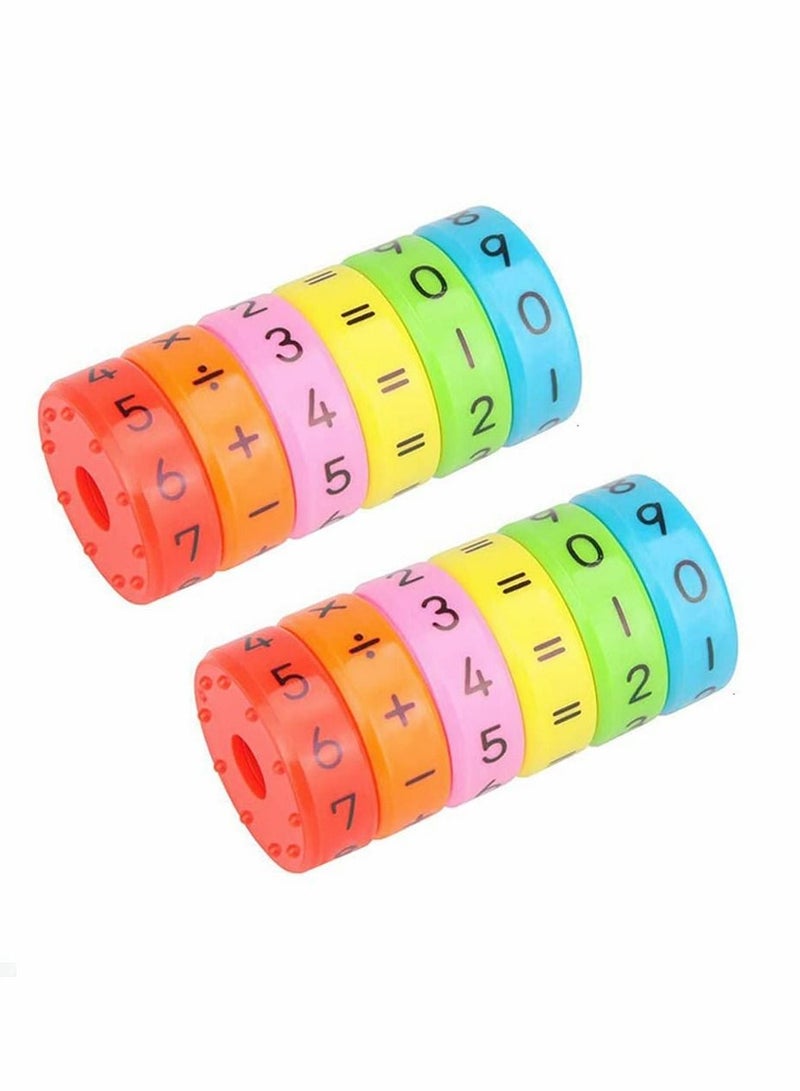2 Pcs Magnetic Arithmetic Learning Toy, Cylinder Numbers Toys, Intelligence Brain Developing Children Number Game Blocks, DIY Math Toy
