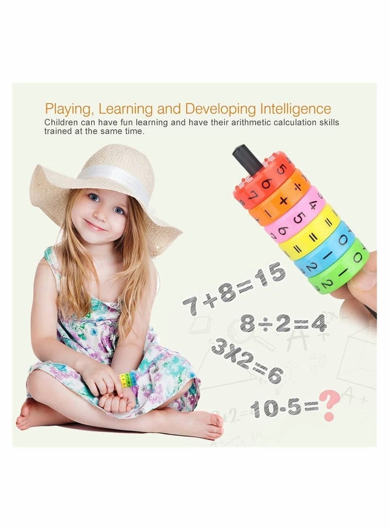 2 Pcs Magnetic Arithmetic Learning Toy, Cylinder Numbers Toys, Intelligence Brain Developing Children Number Game Blocks, DIY Math Toy