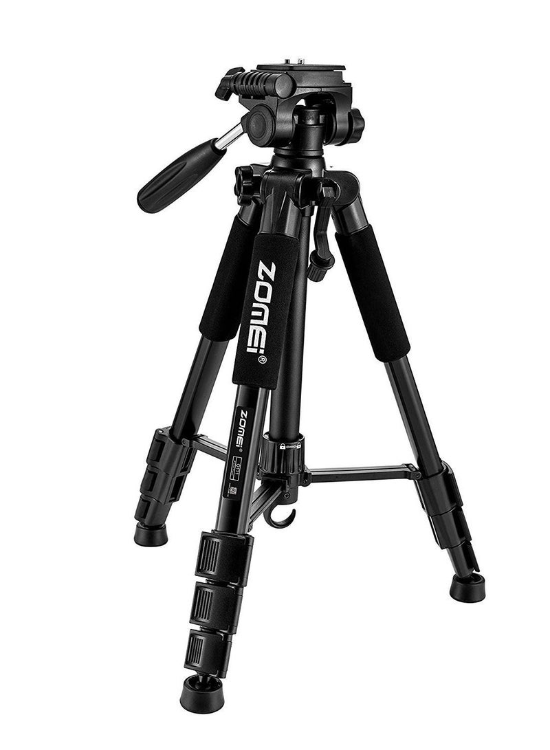 Travel Tripod With Quick Release Plate For Canon Nikon Sony DSLR Smartphone Black