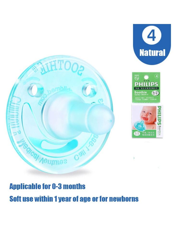 Avent Soothie Pacifier Size 4, Baby 0-3M , 1-piece - Nature Light blue
