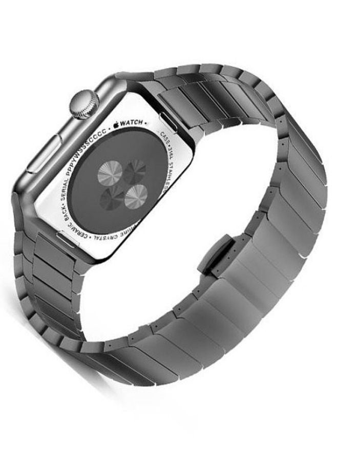 Stainless Steel Smartwatch Band With Screen Protector For Apple Watch Series 3 42mm Silver