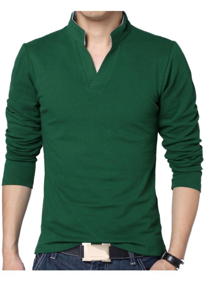 Solid Long Sleeves T-Shirt Green