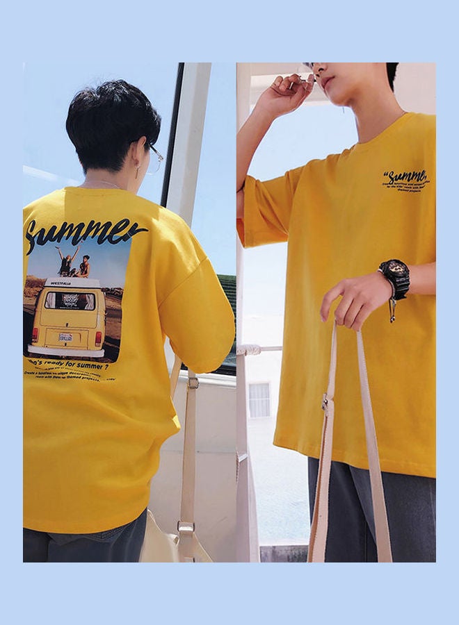 Summer Printed T-Shirt Yellow