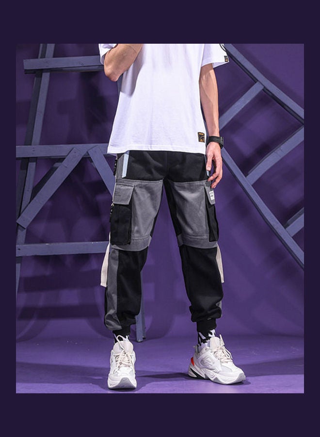 Breathable Loose Trousers With Multiple Pockets Casual Cargo Pants For 4 Seasons Black