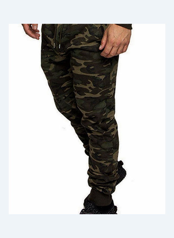 Camouflage Casual Drawstring Pants Green camouflage