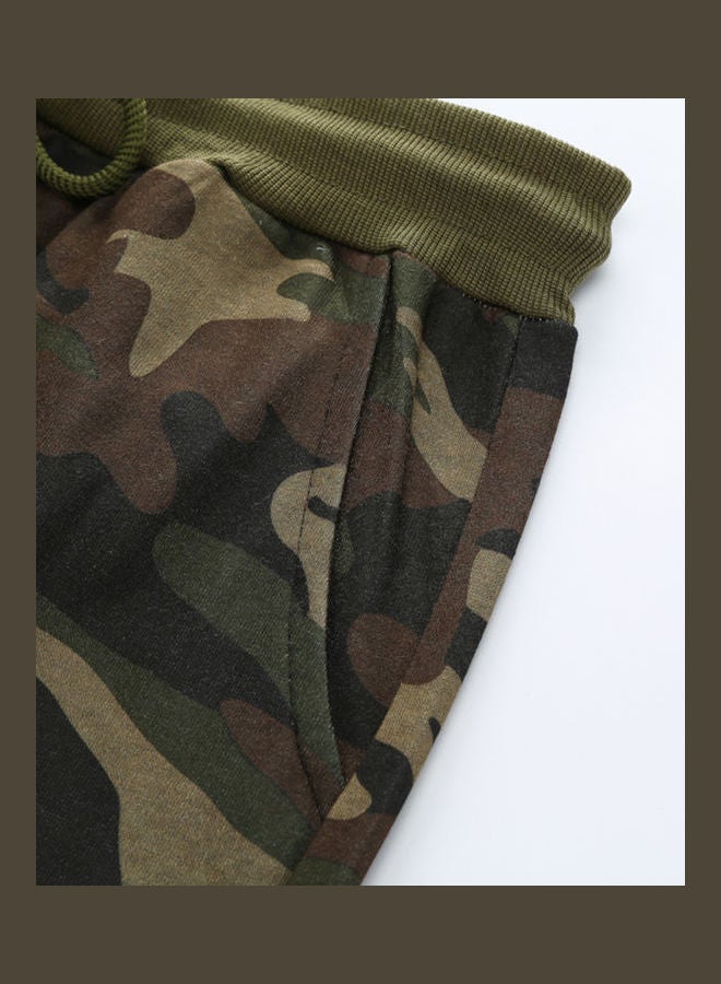 Camouflage Casual Drawstring Pants Green camouflage