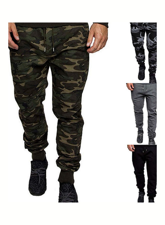 Camouflage Casual Drawstring Pants Green camouflage