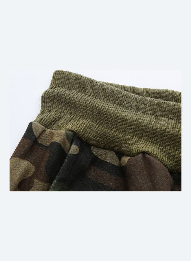Camouflage Casual Drawstring Pants Green camouflage