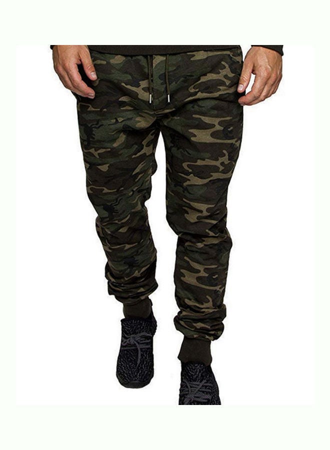 Camouflage Casual Drawstring Pants Green camouflage