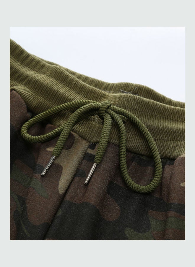 Camouflage Casual Drawstring Pants Green camouflage