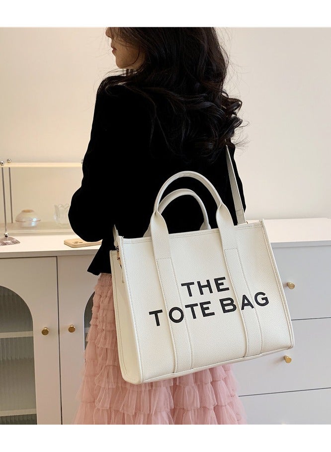 The Tote Bags For Women Large PU Leather Trendy Travel Tote Bag Handbag Top Handle Shoulder Crossbody