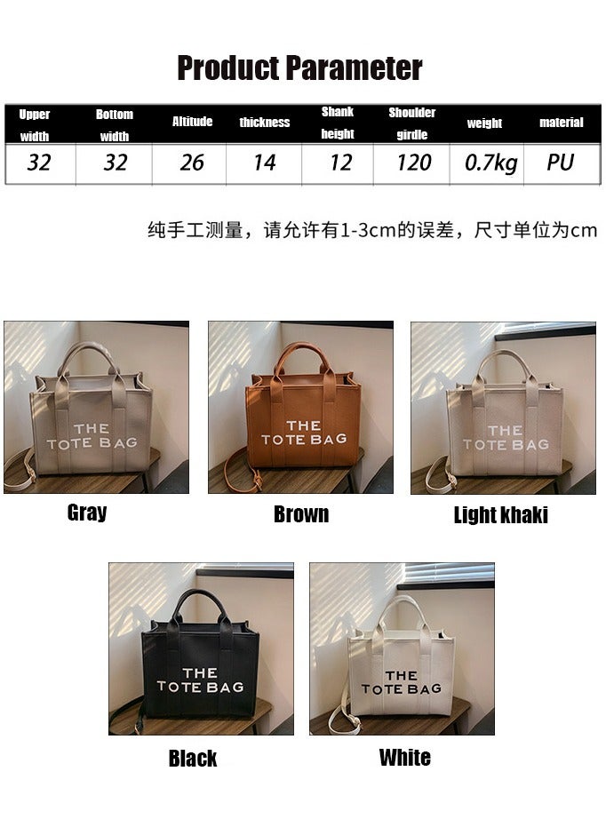 The Tote Bags For Women Large PU Leather Trendy Travel Tote Bag Handbag Top Handle Shoulder Crossbody