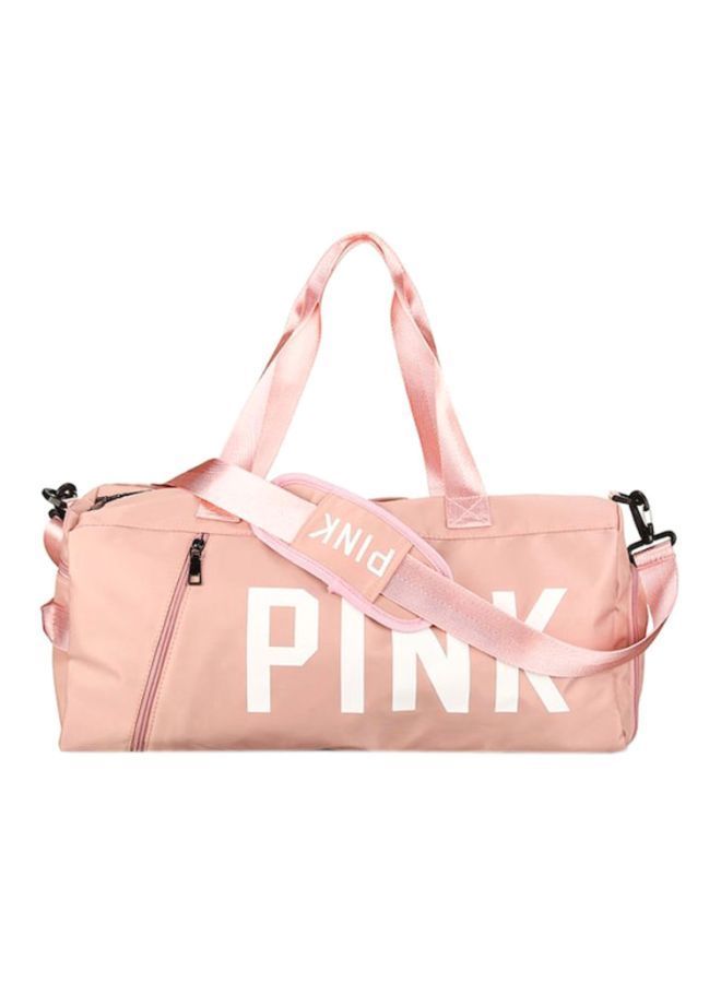 Zipper Closure Duffel Bag Pink/White