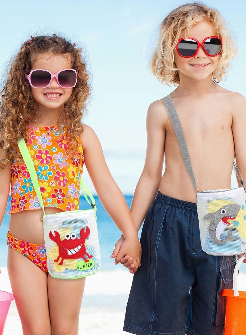 Beach Toys Mesh Bags Children's Shell Collection Bag Tote for Shells, Boys and Girls Swimming Accessories