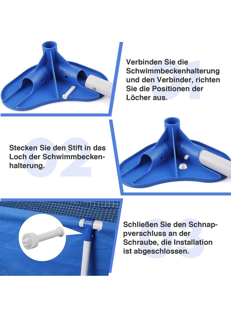 24 Pairs Pool Plastic Connecting Pins and Seals, Spare Parts for Above Ground Metal Frame Pools, 2.36 in / 6 cm Length, Essential Maintenance Accessories