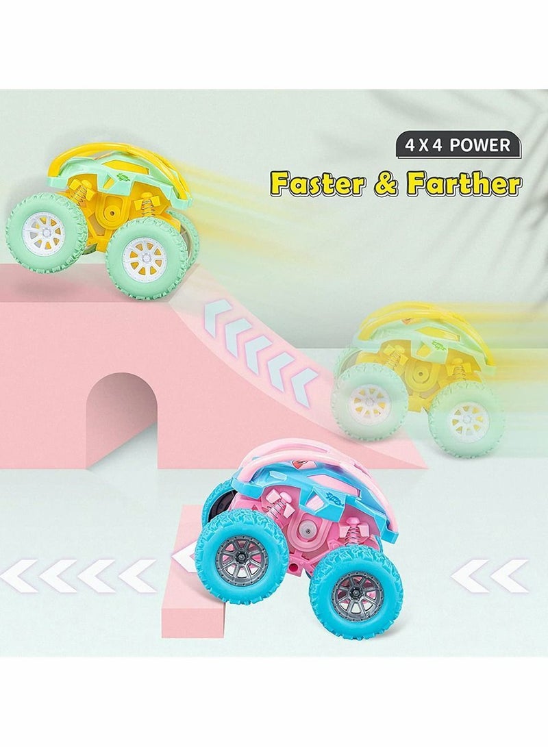 Car Toys for 2 3 4 Year Old Girls Boys Gifts, Pull Back Toy Cars Toddler Age 6, Monster Trucks Kids 1 5 6 Girl Birthday Truck Set (3 Pcs)