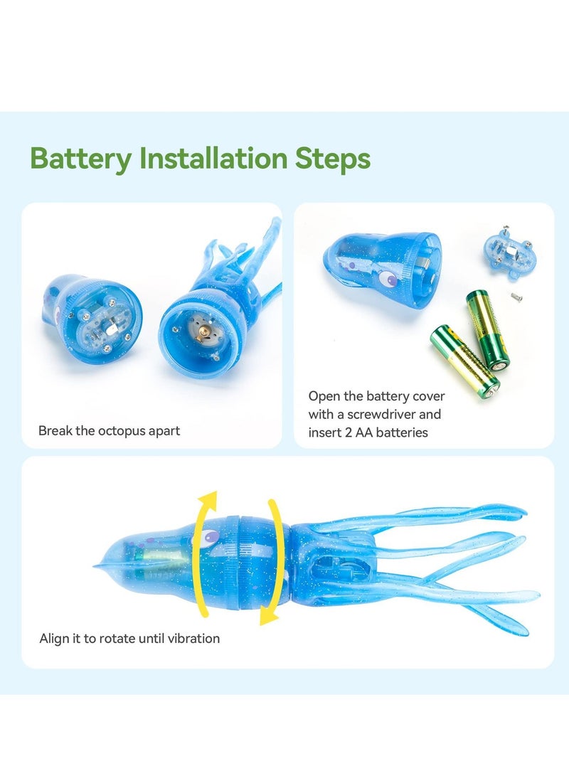 Children's Water Play Toys, Electric Octopus Pool Diving Fish Swimming Training Toys Bath Fun Props Will Swim Squid Summer (blue)