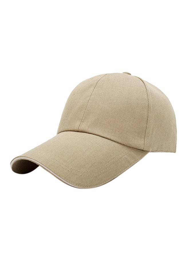 Solid Pattern Baseball Cap Beige