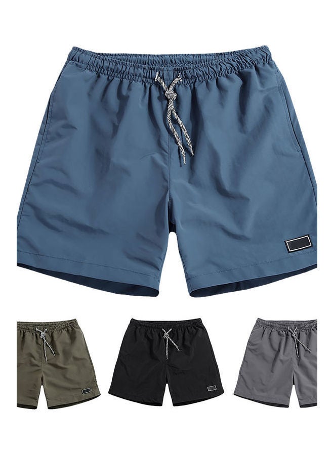 Solid Breathable Quick Dry Shorts Lake Blue