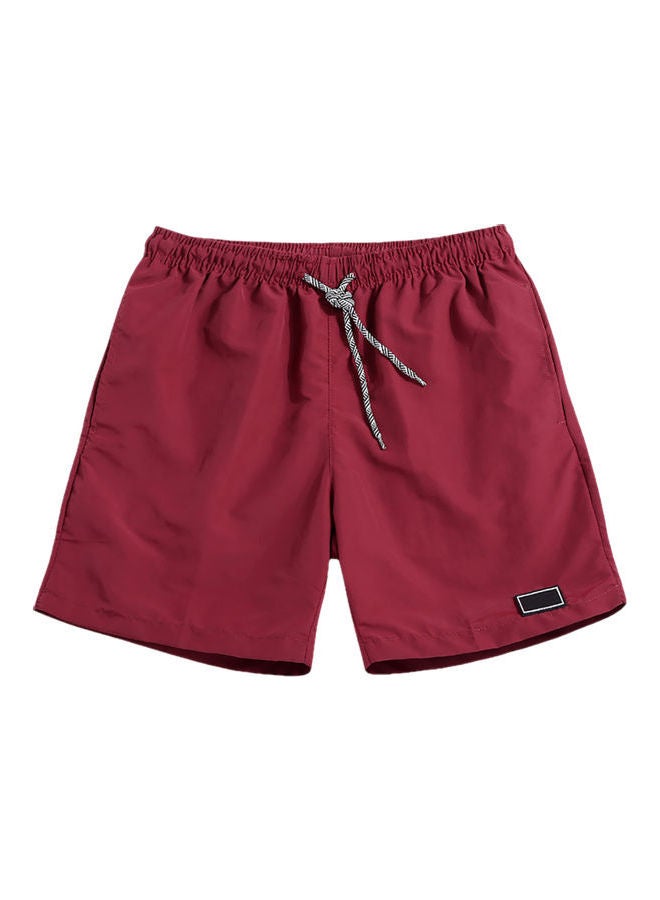 Solid Breathable Quick Dry Shorts Wine Red