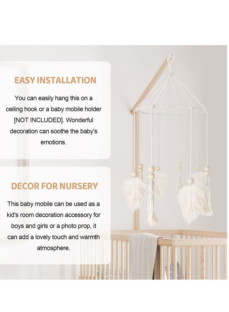 Boho Crib Mobile,Neutral Baby Mobile,Baby Mobile for Crib,Boho Nursery Decor,Handmade Ceiling Decoration