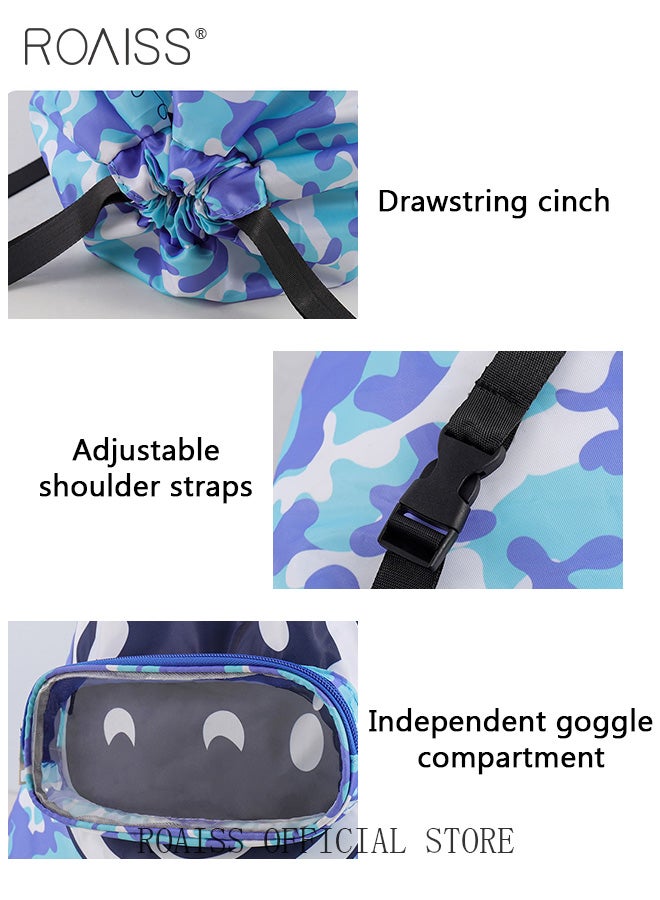 Kids Beach Backpack Set Waterproof Swim Bags Dry and Wet Separation Large Capacity Children Portable Sports Backpack with Independent Shoe Compartment