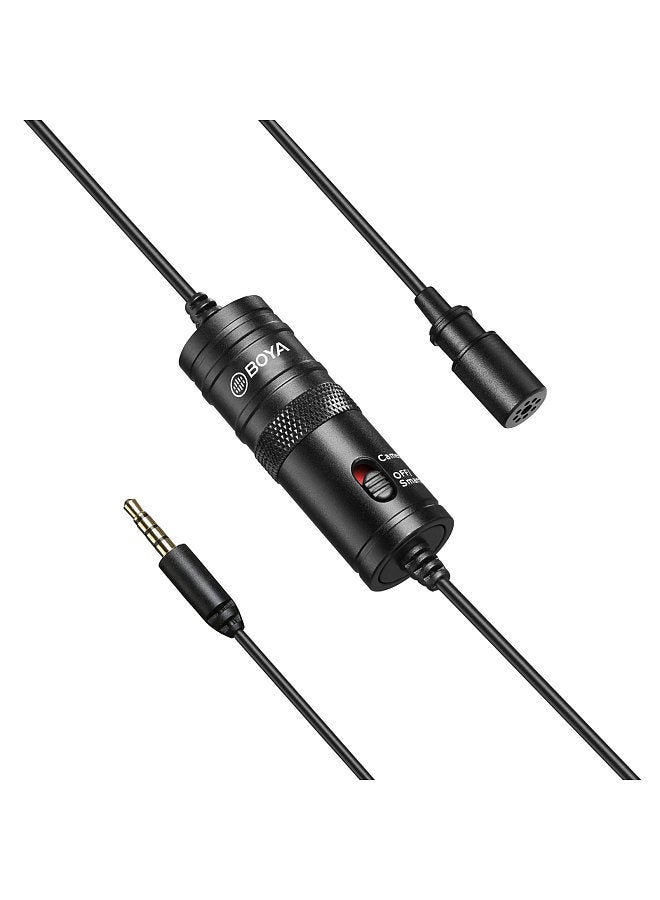 BOYA BY-M1 Omni-directional Lavalier Microphone Lapel Clip-on Condenser Mic with 3.5mm Plug for DSLR Camera Camcorder Smartphone PC