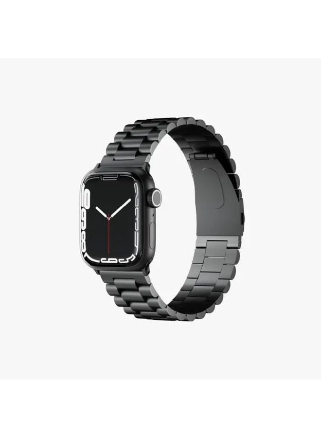 Levelo Daytona Steel Watch Band for Apple Watch 45/44/42mm - Black