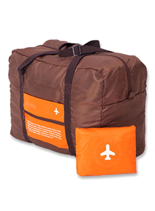 Foldable Travel Duffel Bag Orange/Brown