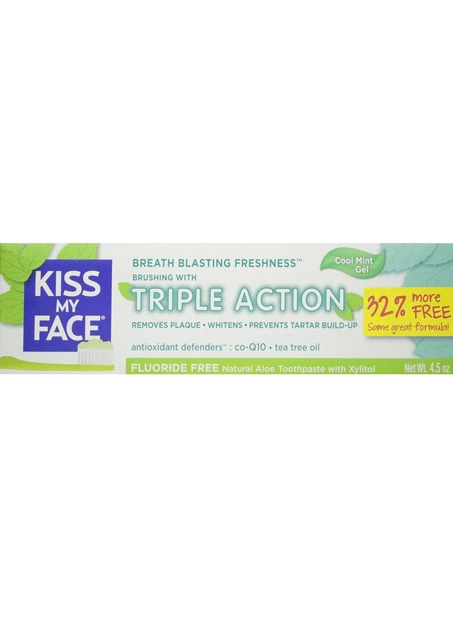 Iss My Face Triple Action Gel Fluoride Free Toothpaste 4.5 Ounce (Pack Of 3)