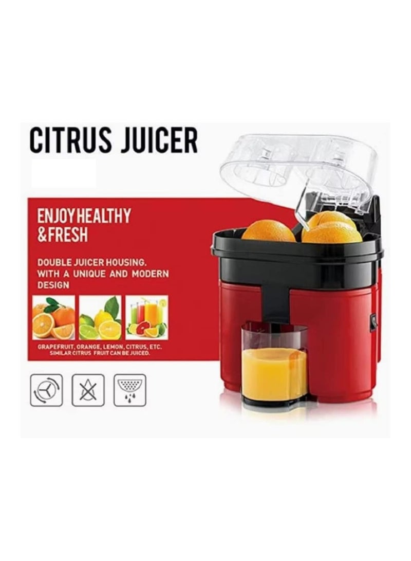 Delightful Duo Electric Double Twin Orange Juice Maker 90W Citrus Squeezer with Anti-Drip Valve for Fresh and Zesty Home Juicing Experience