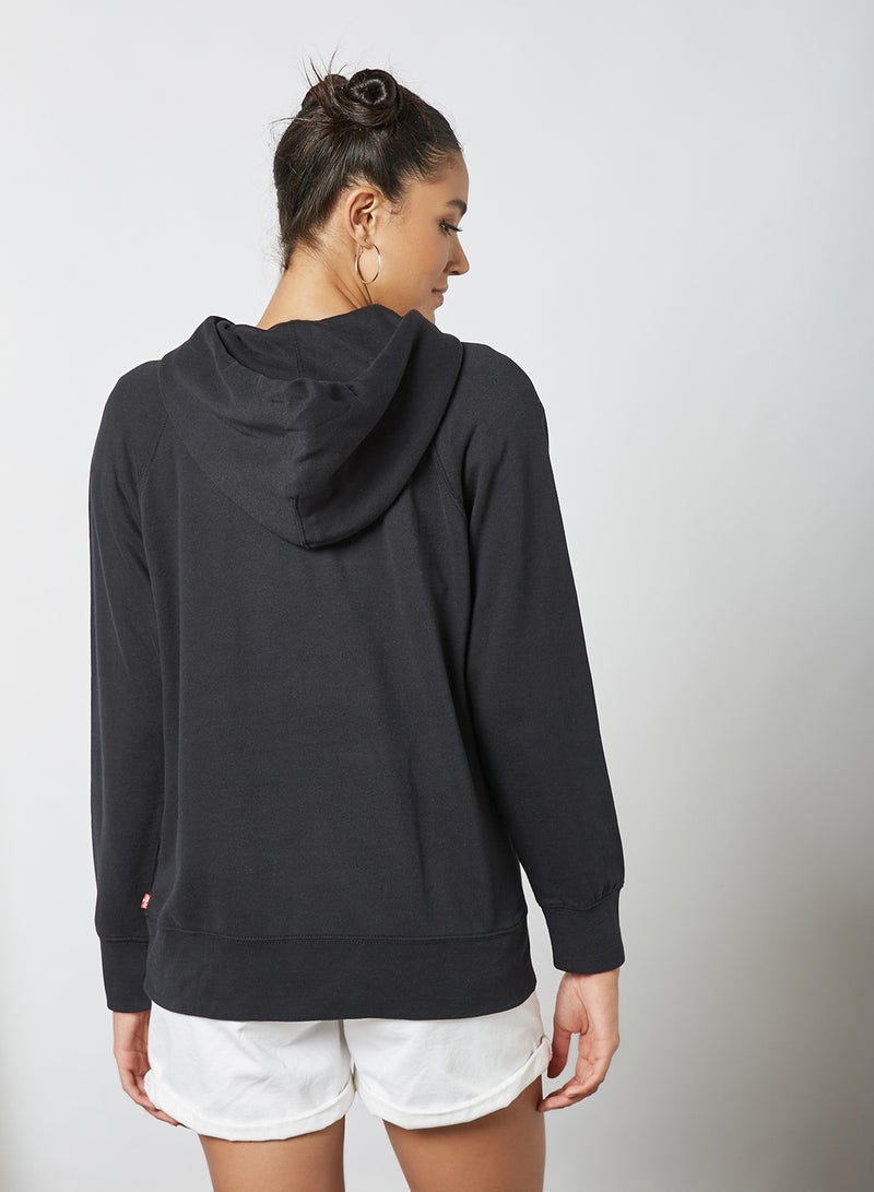 Graphic Logo Batwing Hoodie Black