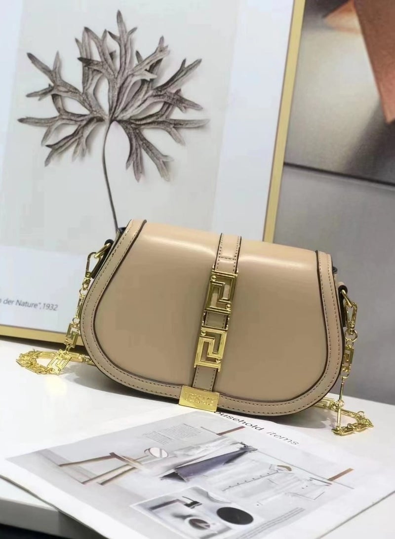 New Luxury Designer Metal Chain Handbag Shoulder Bag Women Gold  leather