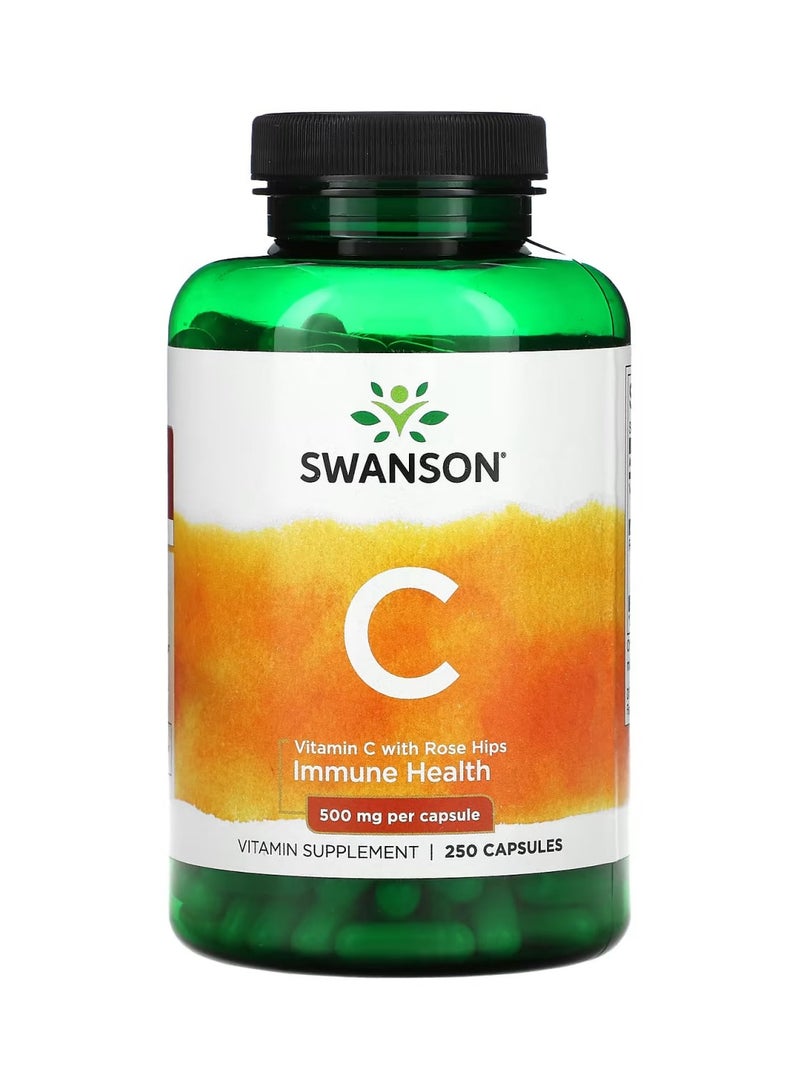 Vitamin C With Rose Hips, 500 mg, 250 Capsules