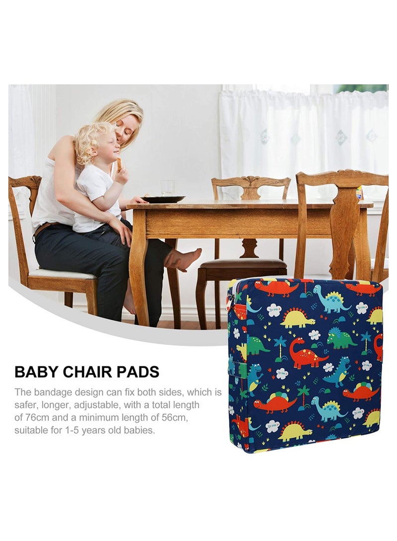 Toddler Booster Seat Cushion, SYOSI Chair Increasing Cushion Portable Dismountable Thick Chairs Increasing Cushion Adjustable Seat Pad for Dining Table Baby Infant Kids Dinosaur Blue