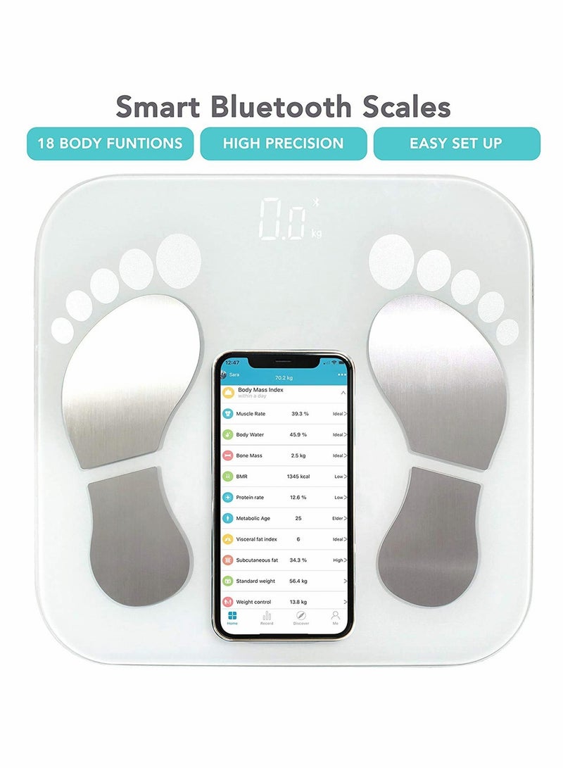 Weight Scale, Smart Electronic Scale Bathroom Scales Bluetooth Body Fat Scales, Digital Measurements Scales Bathroom Accessory Set, smart scale with APP for BMI, Weight, Fat