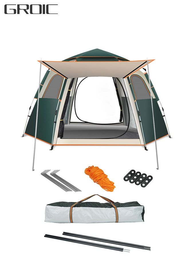 Pop up Outdoor Camping Tent for 5-8 Person with Caring Bag Automatic Lightweight Waterproof for Hiking or Beach-280*240*158CM