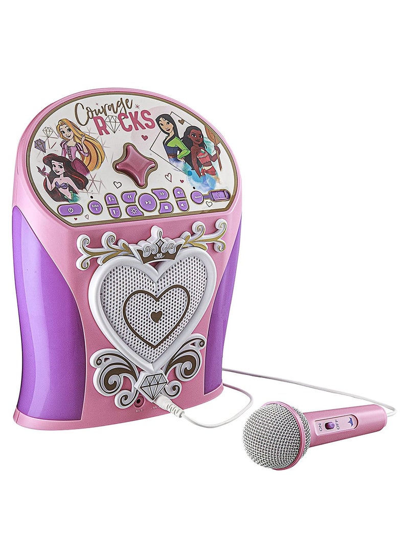 Disney Princess Bluetooth Karaoke Machine w/ Microphone for Kids - Multicolour