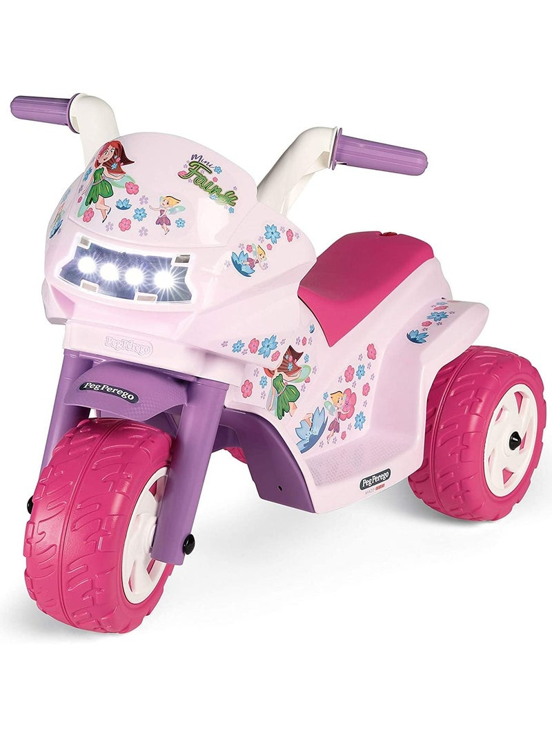 Mini Fairy Ride On Fun Bike Toy/Stylish Rechargeable Battery Operated Motorcycle For Kids / Toddler / Girls With Lights And Sounds-Multicolor