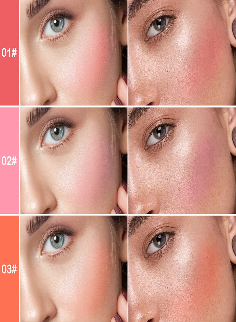 Liquid Blush Matte  3PCS Girl Soft Matte Cream Blush Liquid Blush Cream Blush Makeup Lightweight Long Lasting Waterproof Natural-Looking Advanced Hazy Feeling Natural-Looking Smooth