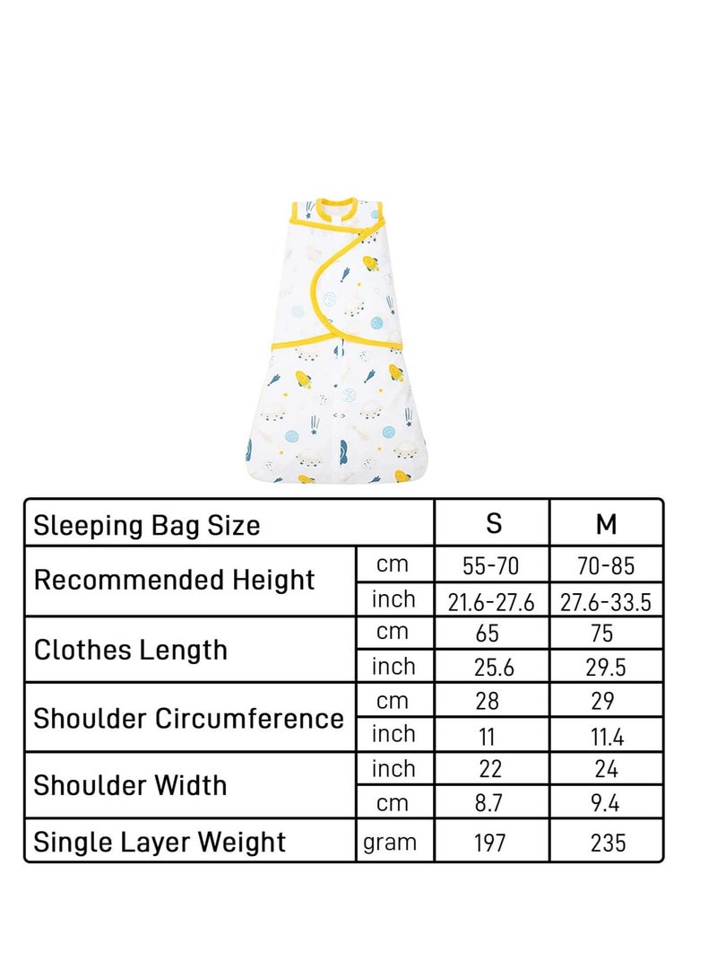 SYOSI Baby Swaddle Wearable Blanket 3-Way Adjustable Transtion Sleep Sack 100% Cotton Wrap with Beanie Cap Infant for Newborn Boy Girl 0-6 Months