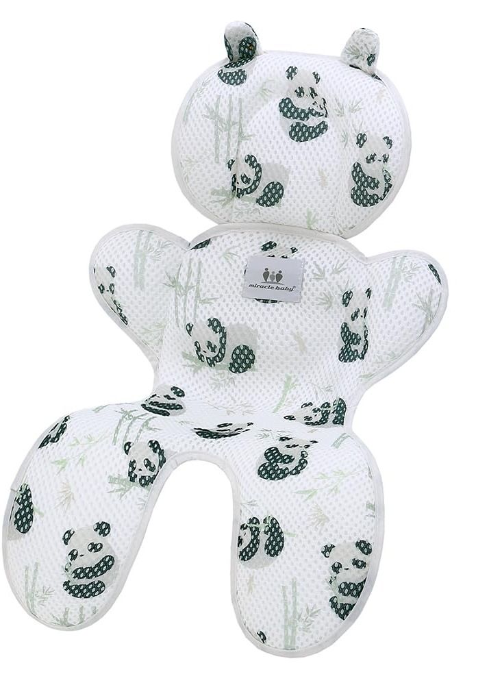 Baby 3D Mesh Stroller Seat Liner Pad, Breathable Insert Cover , Panda Bamboo Design, Comfortable Cushion Pad for Infants