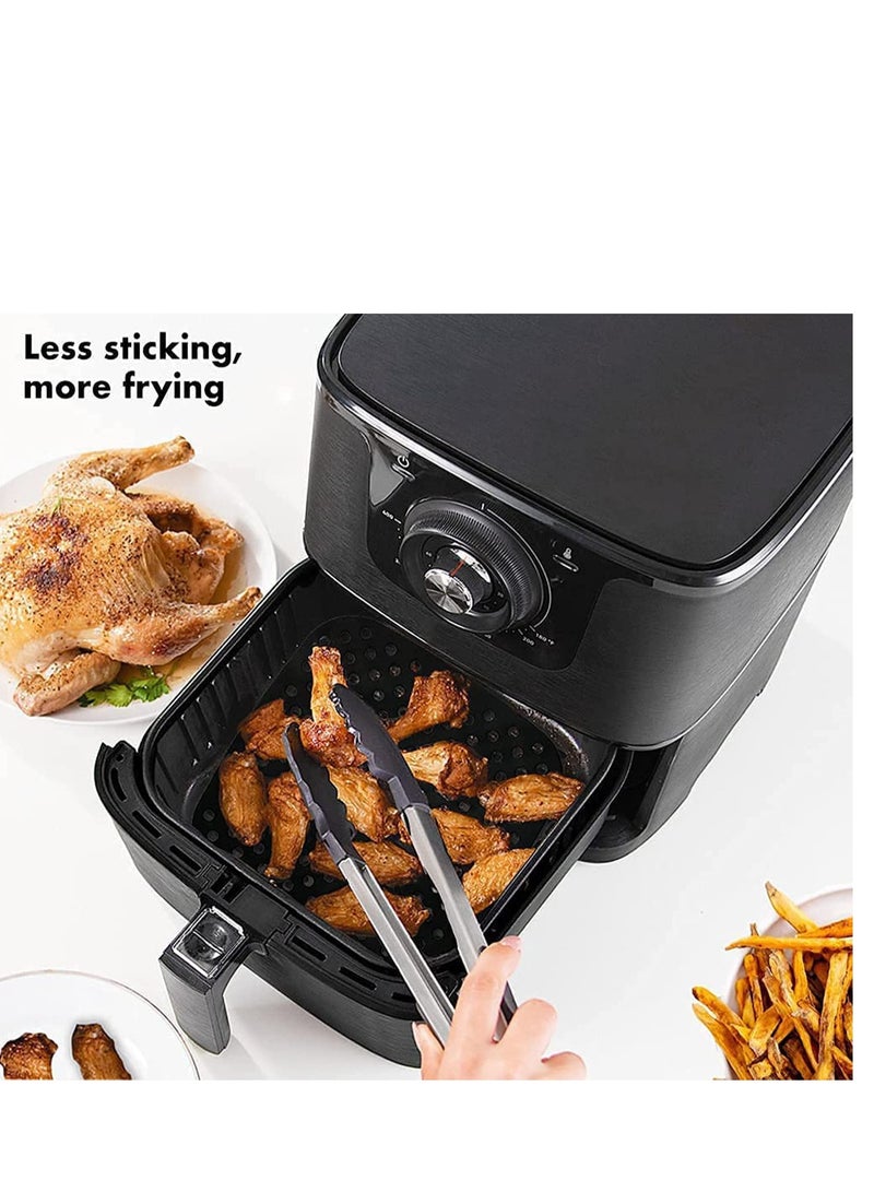 Non-Stick Silicone Air Fryer Mats Reusable Fryer Liners ¨C 7.5 Inch Square Accessories for COSORI 3.4 3.7 QT CHEFMAN BELLA PRO and MORE | BPA Free (2-Pack)