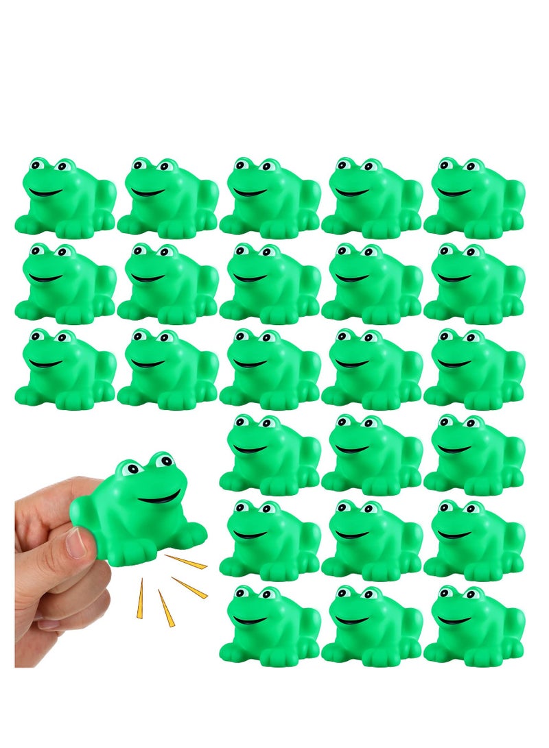 24 PCS Rubber Frogs Squeak Toys and Float Frogs Baby Shower Toys, Swimming Bathtub Toys for Shower Frogs Bathtub Birthday Party Decoration Boys and Girls Bath Toys