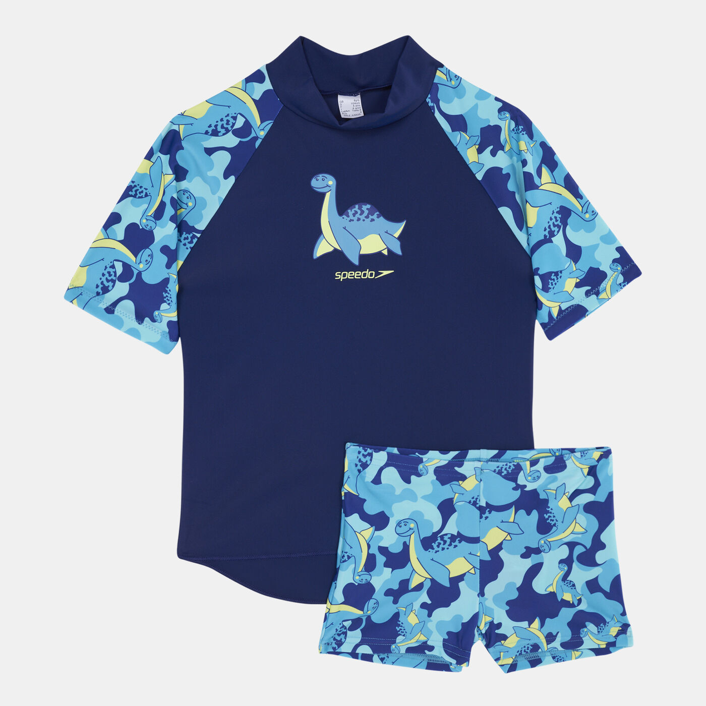 Kids' Printed Rashguard Top and Shorts Set