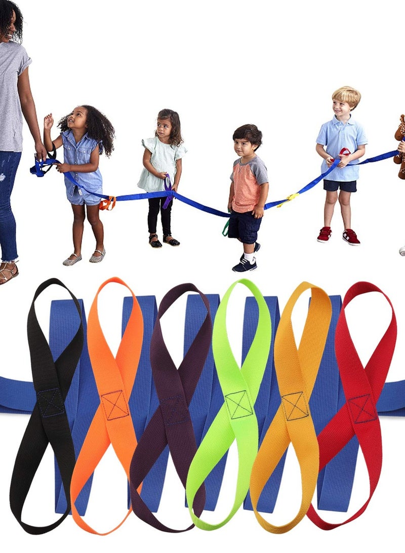 Walking Rope, Children Safety Walking Rope with 12 Colorful Handles Outdoor Safety Daycare Rope for Preschool Daycare Kindergarten School Kids Children (Blue)