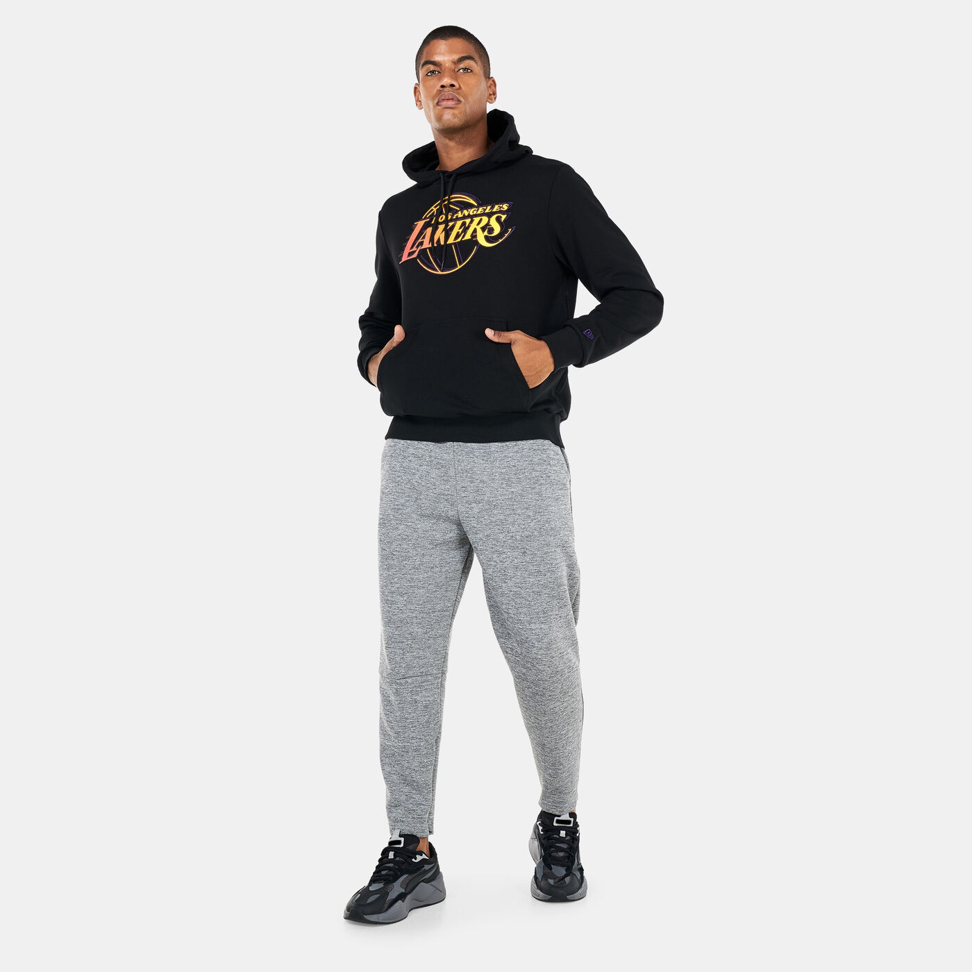 Men's NBA LA Lakers Neon Fade Black Hoodie