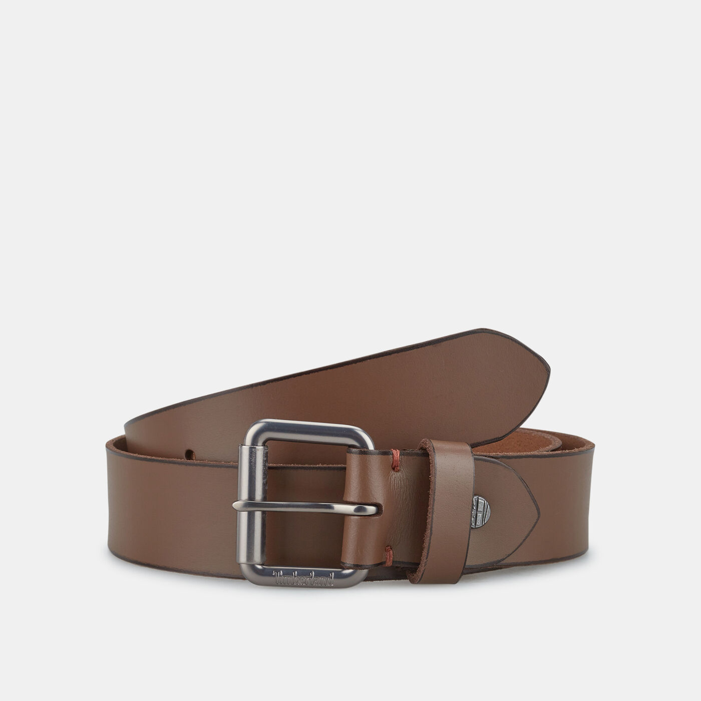 Roller-Buckle Buffalo Leather Belt