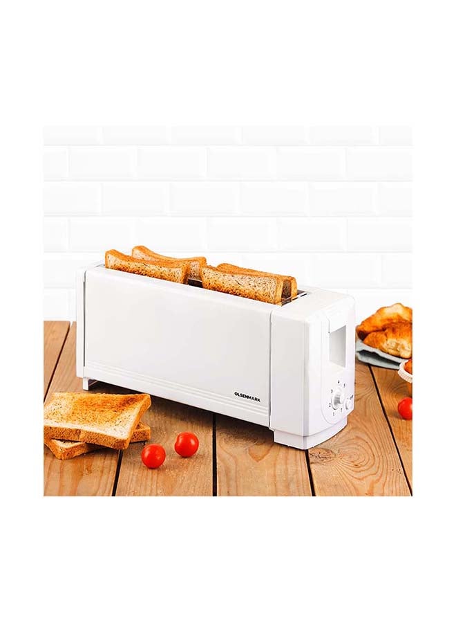 4 Slice Automatic Pop-Up Bread Toaster 1300.0 W OMBT2493 White