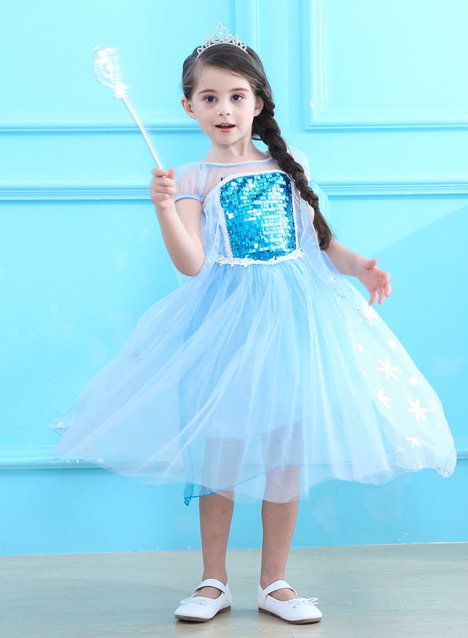 Frozen Princess Sequinsed Dress Blue
